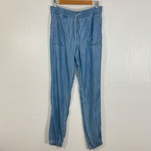 Vineyard‎ Vines Kids Girls XL Chambray Jogger Pants Drawstring Whale Logo
